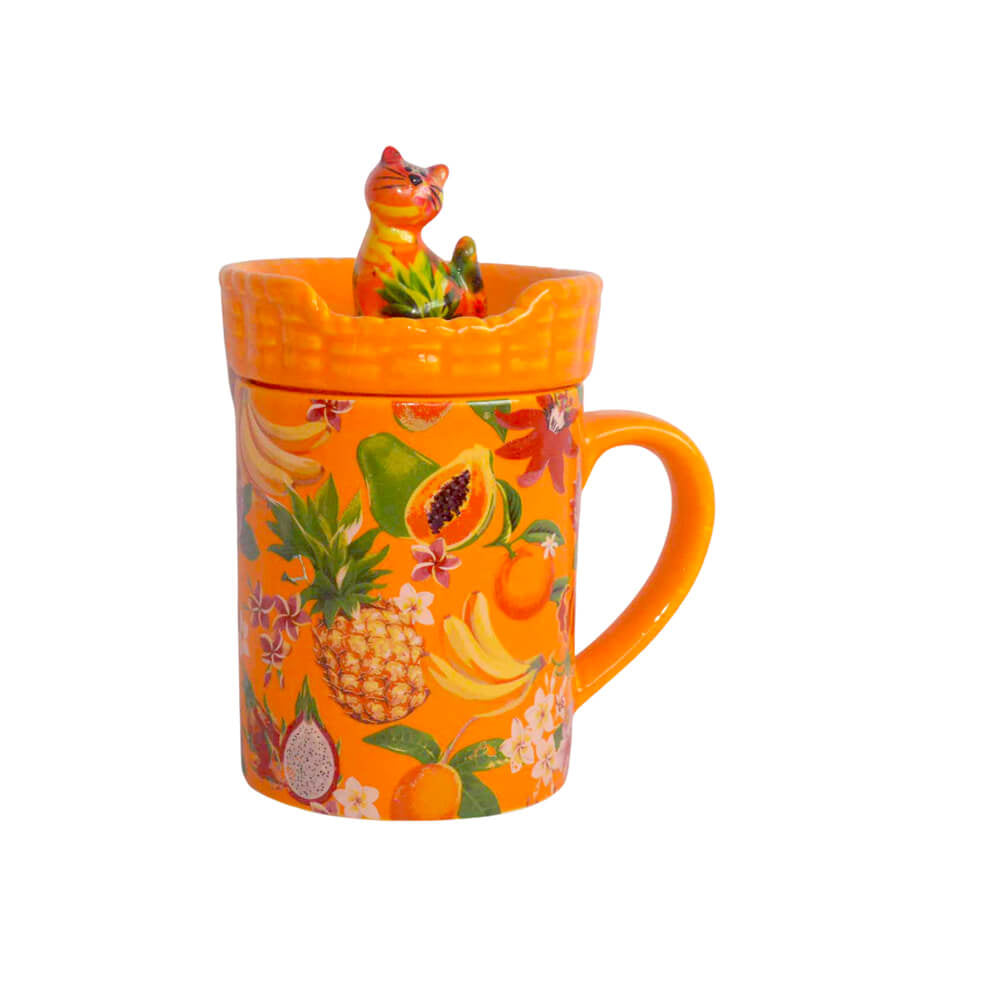 Decoratiune ceramica Cana cu capac h14 cm