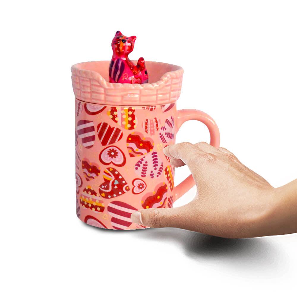 Decoratiune ceramica Cana cu capac h14 cm