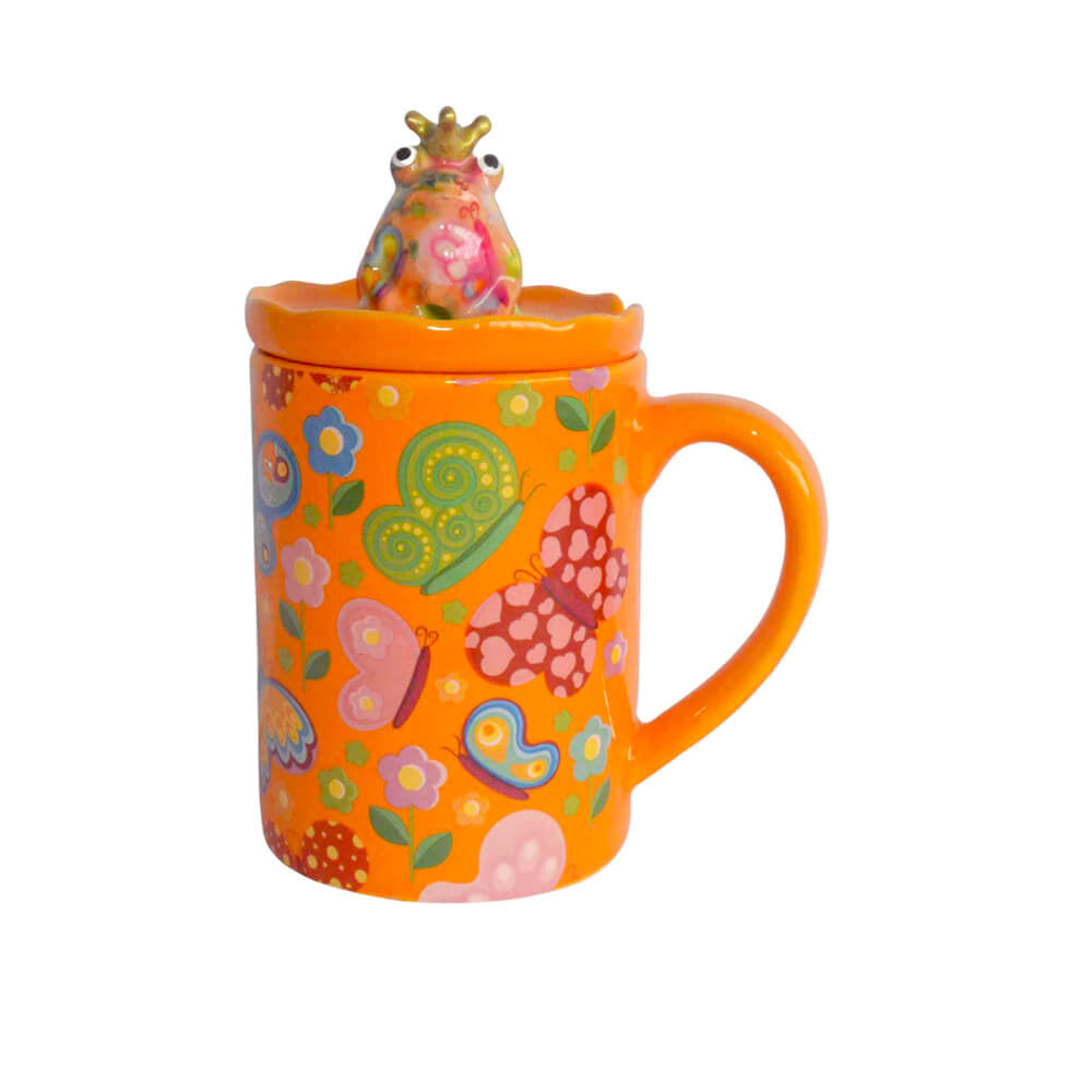 Decoratiune ceramica Cana cu capac h14 cm
