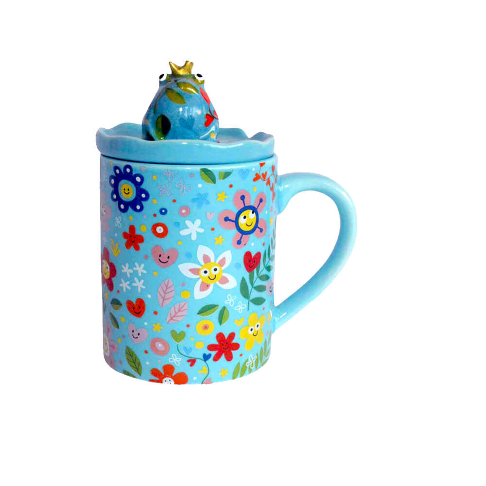 Decoratiune ceramica Cana cu capac h14 cm