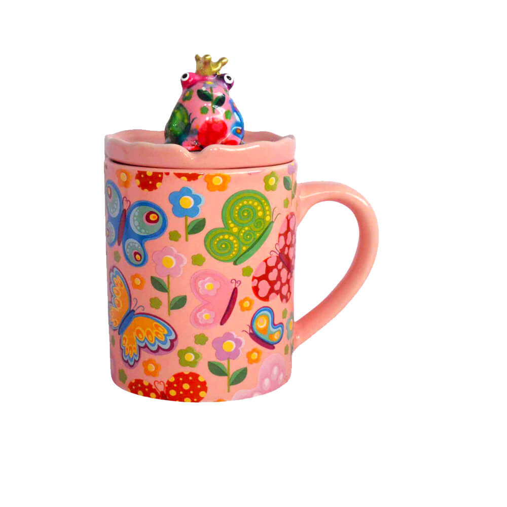 Decoratiune ceramica Cana cu capac h14 cm