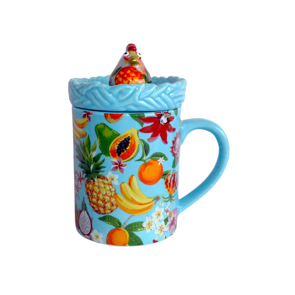 Decoratiune ceramica Cana cu capac h14 cm