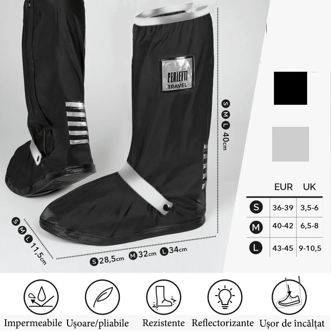 Huse pentru pantofi negre reflectorizante 40-42 - Nitzi.ro