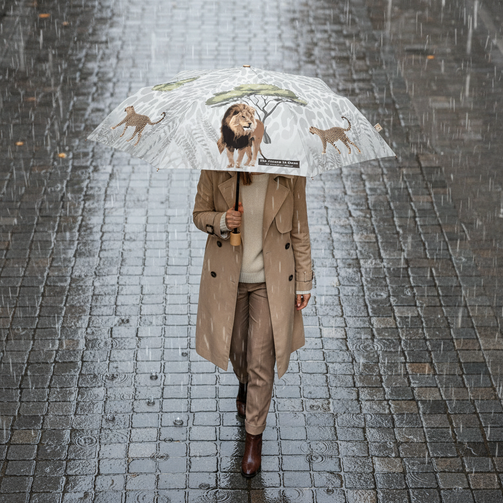 mini umbrela ploaie pliabila si automata cu imprimeu feline, pentru femei elegante