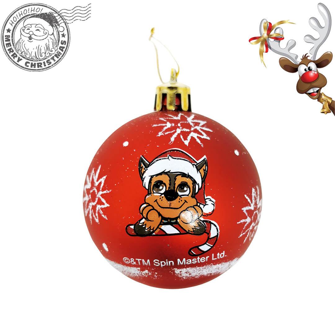 Set 6 Globuri brad Craciun Paw Patrol 8 cm - Nitzi.ro