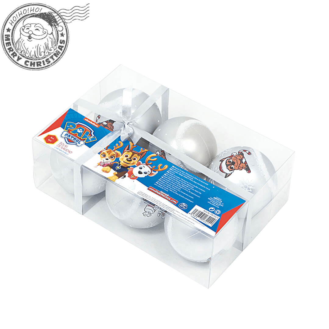 Set 6 Globuri brad Paw Patrol argintii - Nitzi.ro