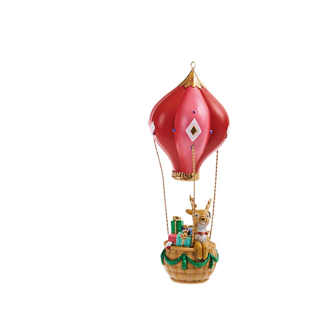Ornament pentru brad-Mos Craciun in balon 17 cm - Nitzi.ro