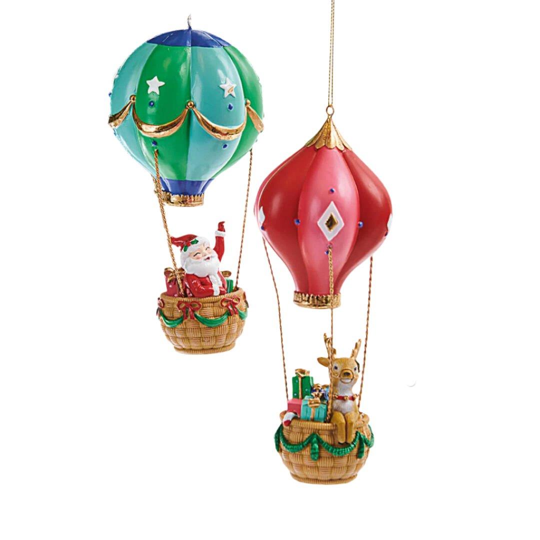 Ornament pentru brad-Mos Craciun in balon 17 cm - Nitzi.ro