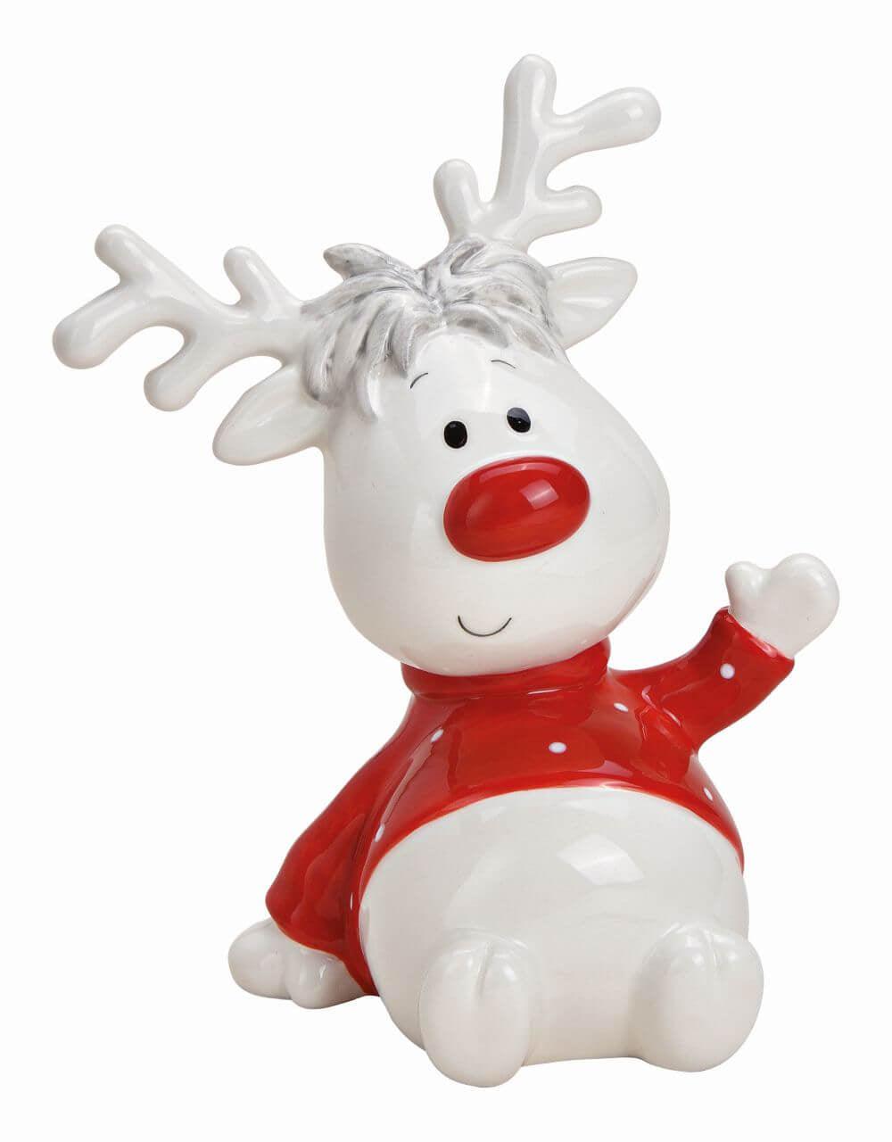 Rudolph Ren nas rosu decorativ Craciun 17 cm - Nitzi.ro
