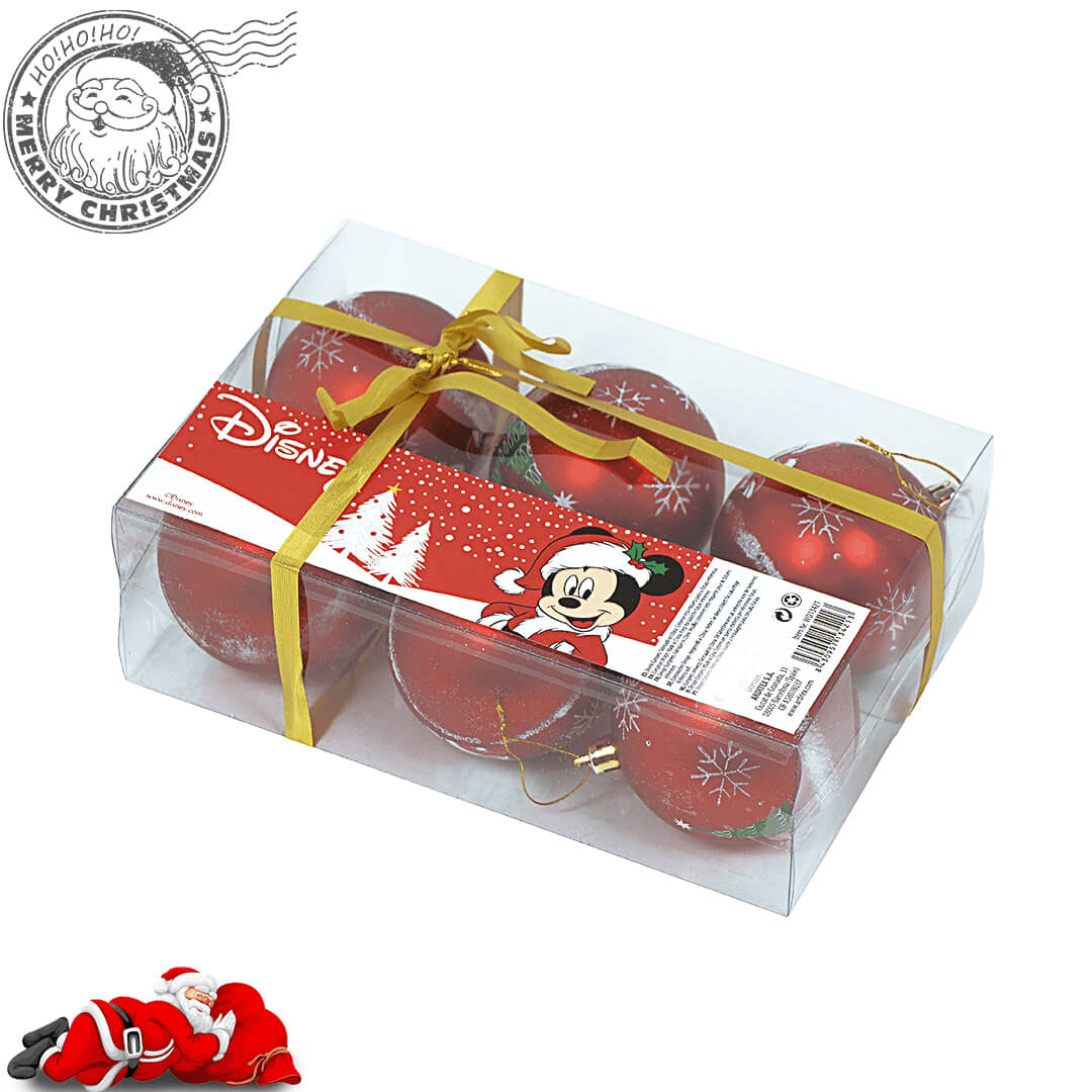 Set 6 Globuri brad Mickey Mouse 8 cm - Nitzi.ro