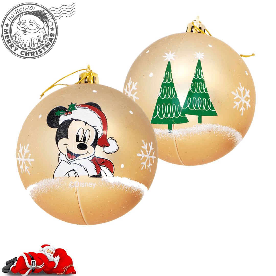 Set 6 Globuri brad Mickey Mouse aurii - Nitzi.ro