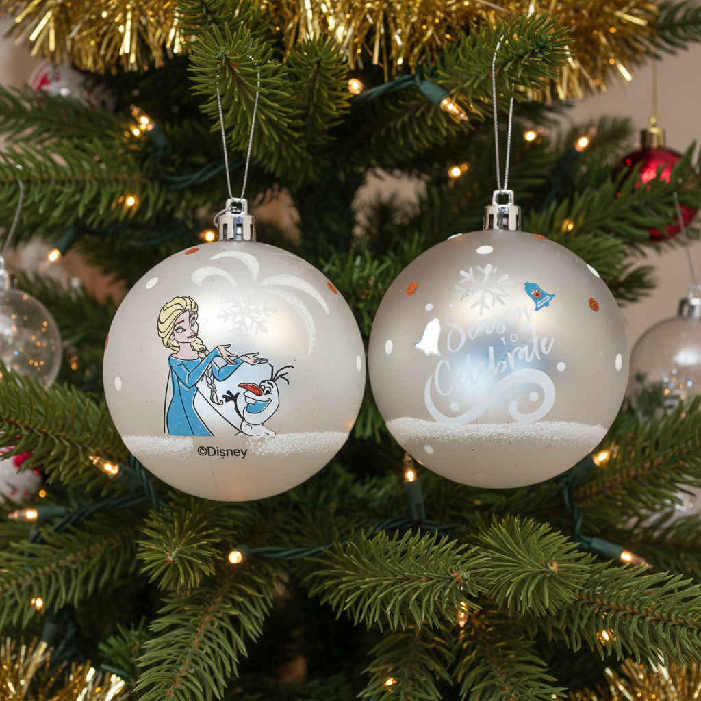 Set 10 Globuri brad Frozen argintii 6 cm