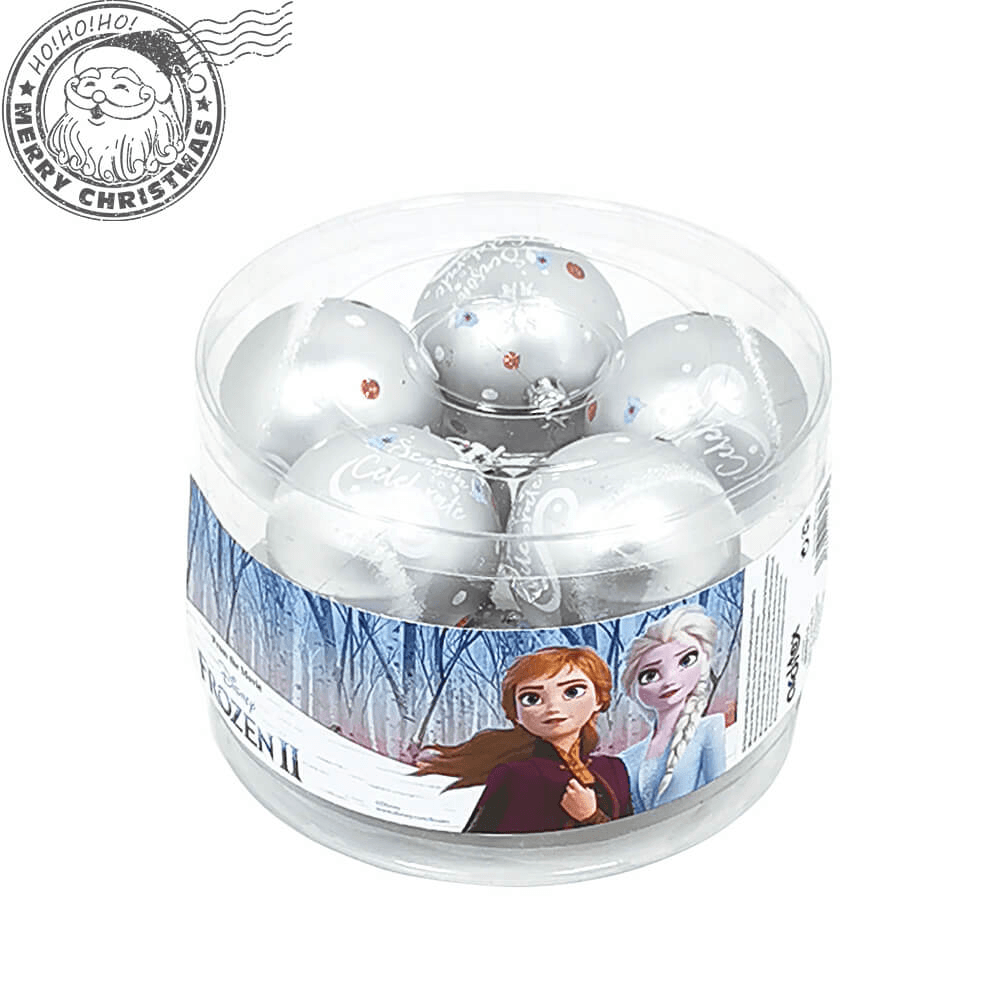 Set 10 Globuri brad Frozen argintii 6 cm - Nitzi.ro