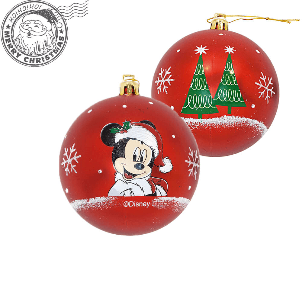 Set 10 globuri brad Mickey Mouse rosii 6 cm - Nitzi.ro