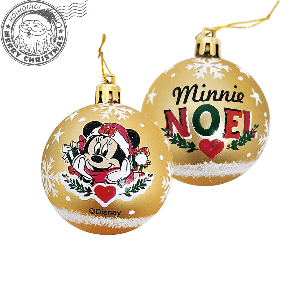 Set 10 Globuri brad Minnie Mouse aurii 6 cm - Nitzi.ro
