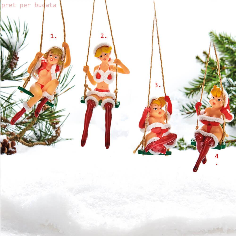 Ornament figurina pentru Brad Craciunite in leagan 10 cm - Nitzi.ro