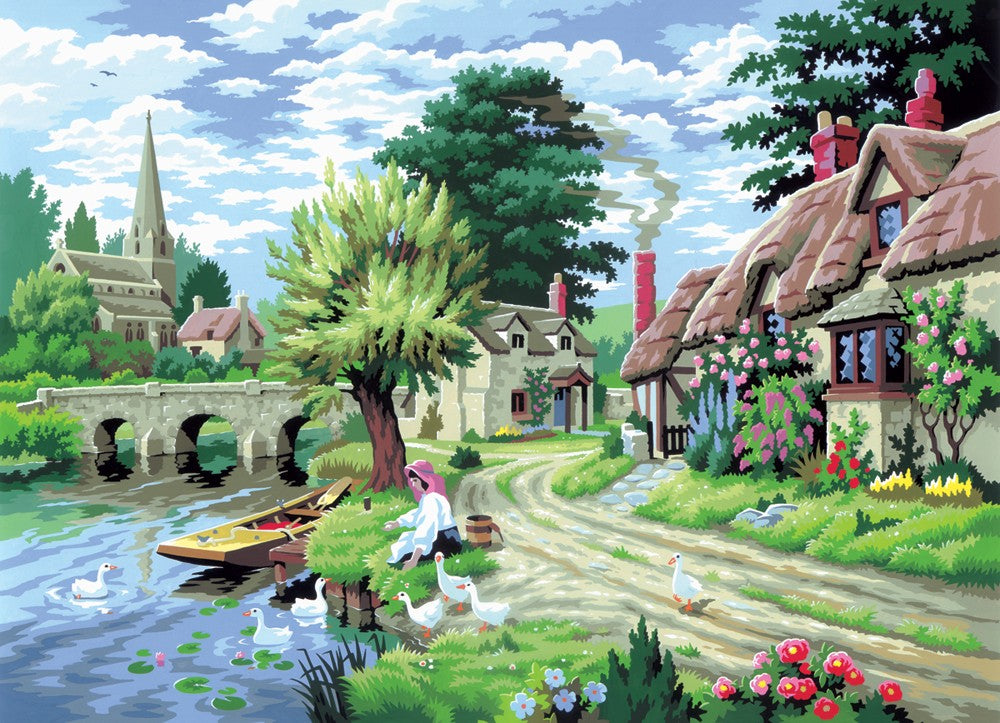 Pictura creativa pe numere avansati - Peisaj rural
