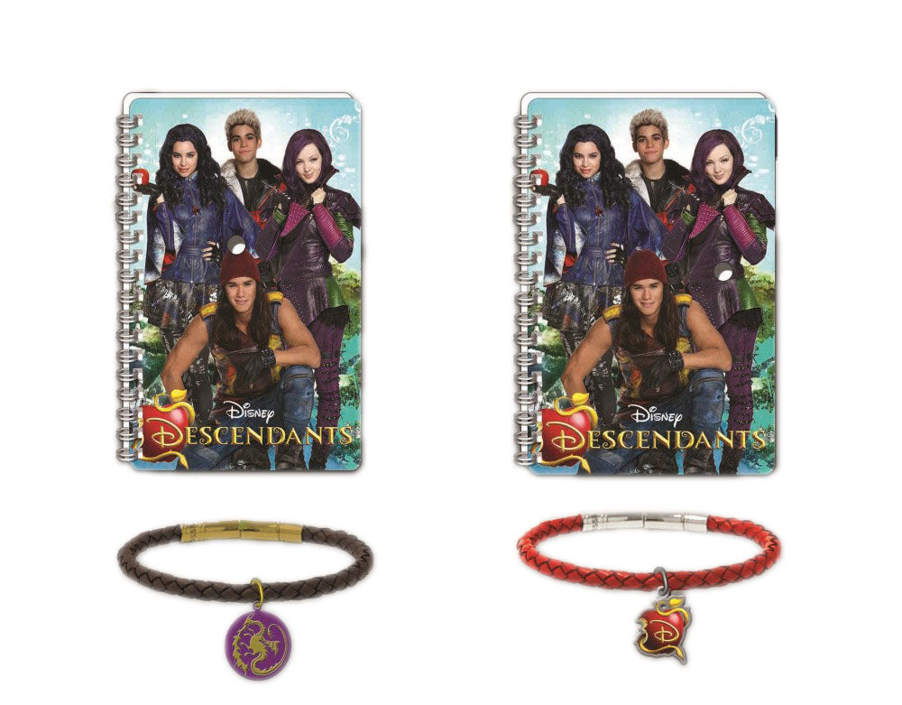 Mini jurnal 3D cu bratara negru/rosu Descendants