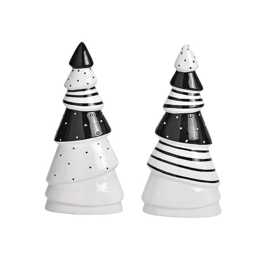 Brad decorativ ceramic alb-negru 16 cm - Nitzi.ro