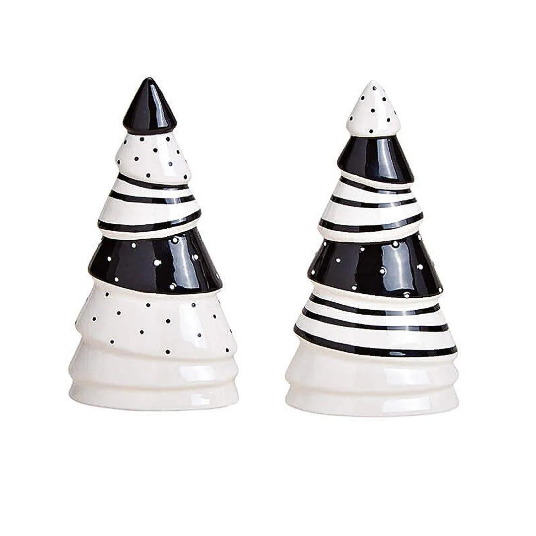 Brad decorativ ceramic alb-negru 22 cm - Nitzi.ro