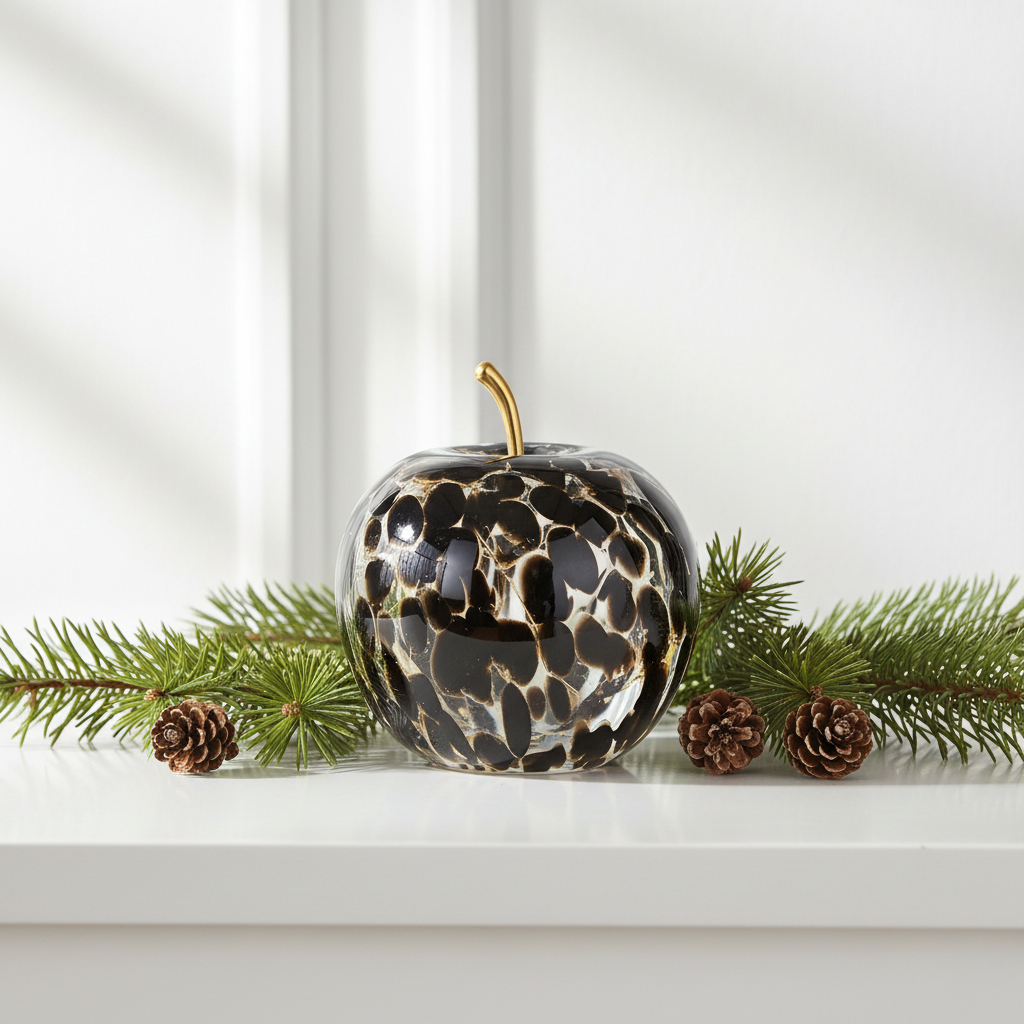 Mar decorativ negru cu 20 LED 16x17 cm