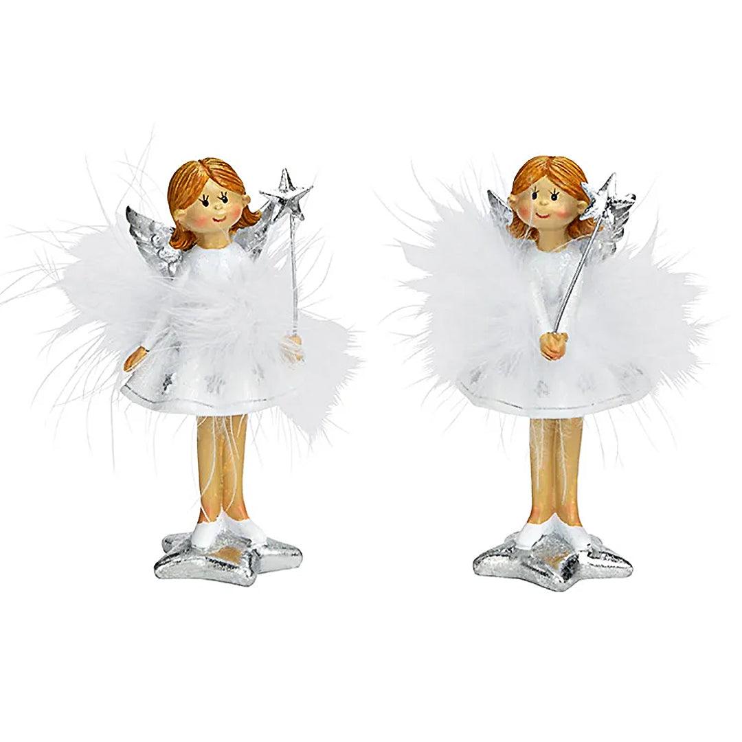 Ingeras cu pene albe 11 cm - Nitzi.ro