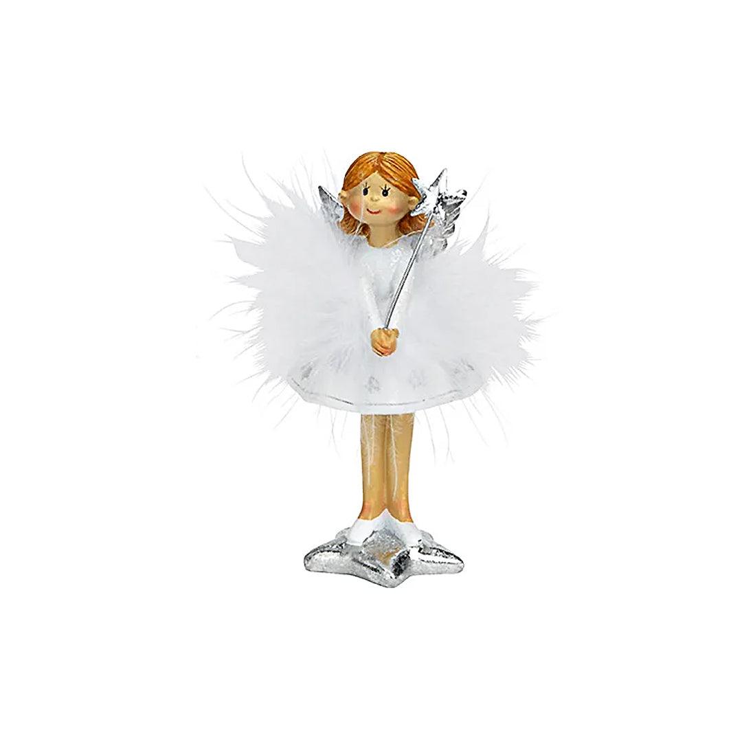 Ingeras cu pene albe 11 cm - Nitzi.ro