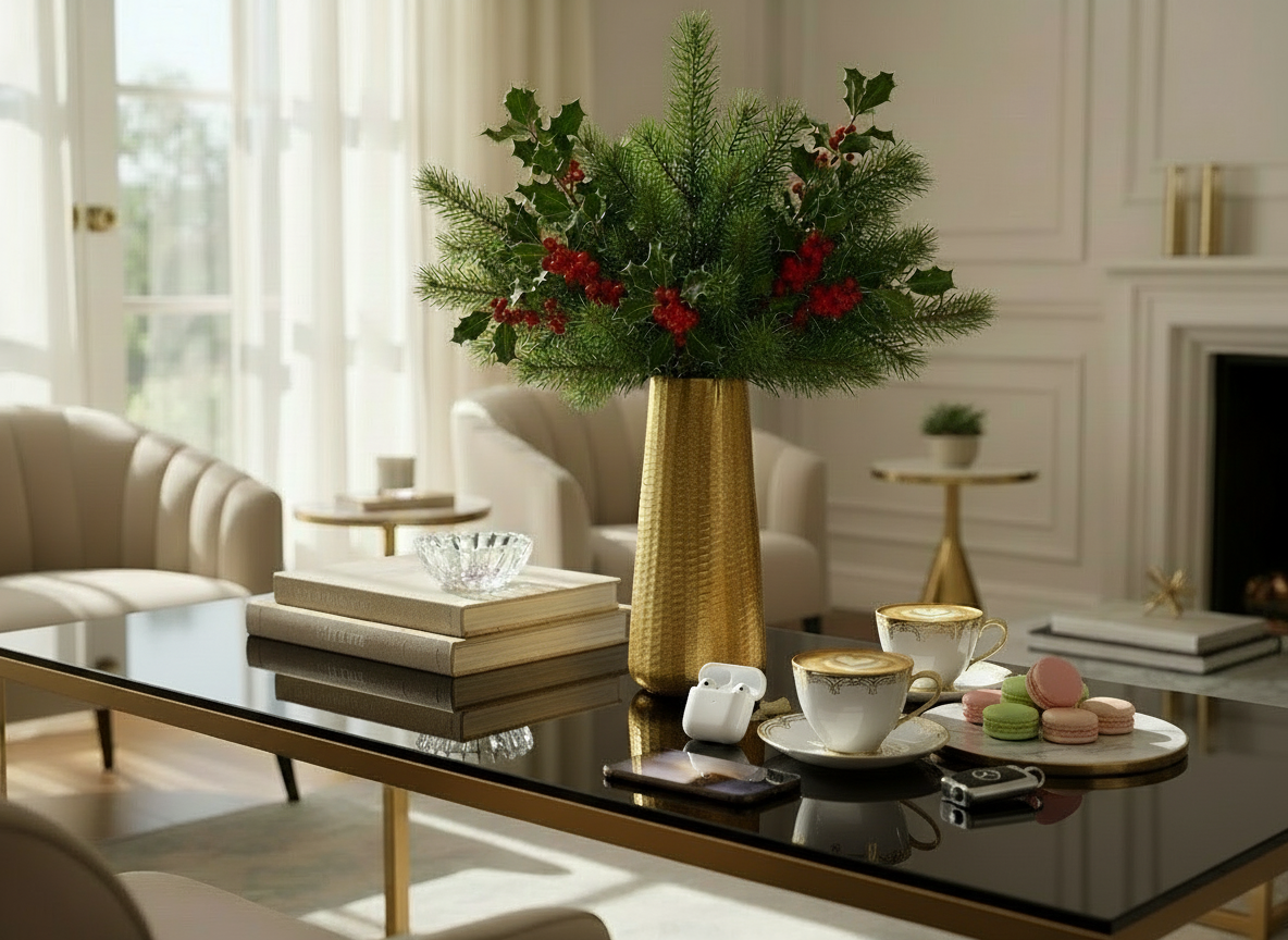 Vaza metalica decorativa aurie