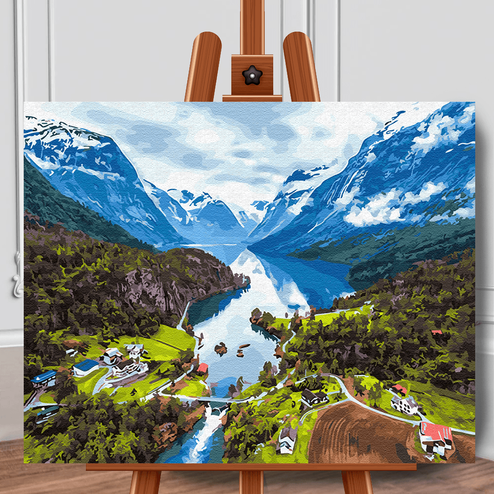 Pictura pe panza cu numere Alpii 40x50 cm - Nitzi.ro
