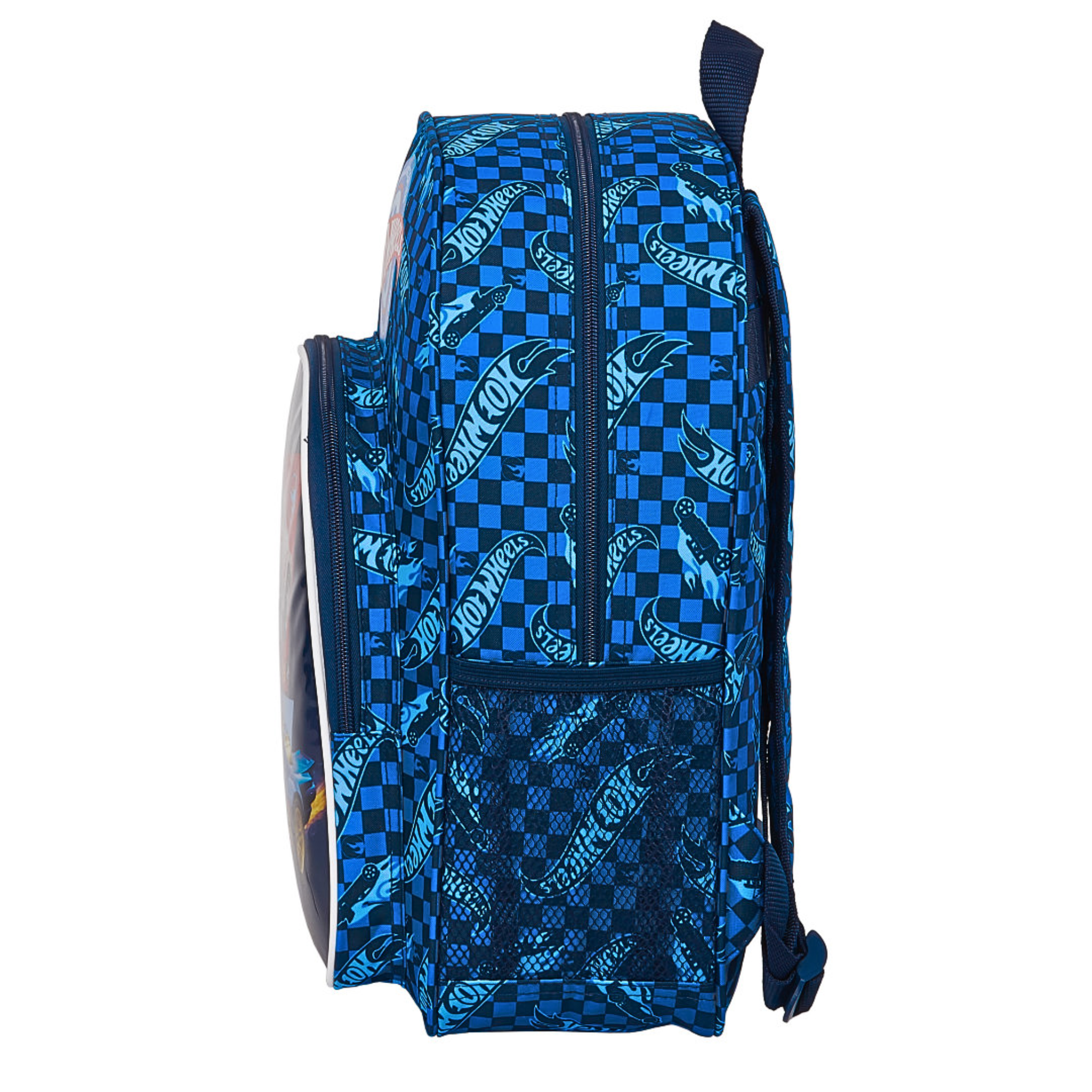 Rucsac școlar Hot Wheels Safta pentru adolescenți, cu design sport, margini din cauciuc anti-zgârieturi, buzunare multiple și spate ergonomic.
