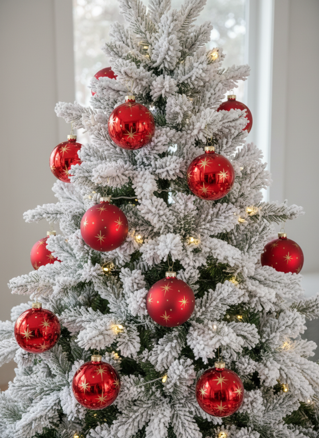 set 12 globuri rosii,decorative deosebit de elegante, din sticlă cu 4 modele