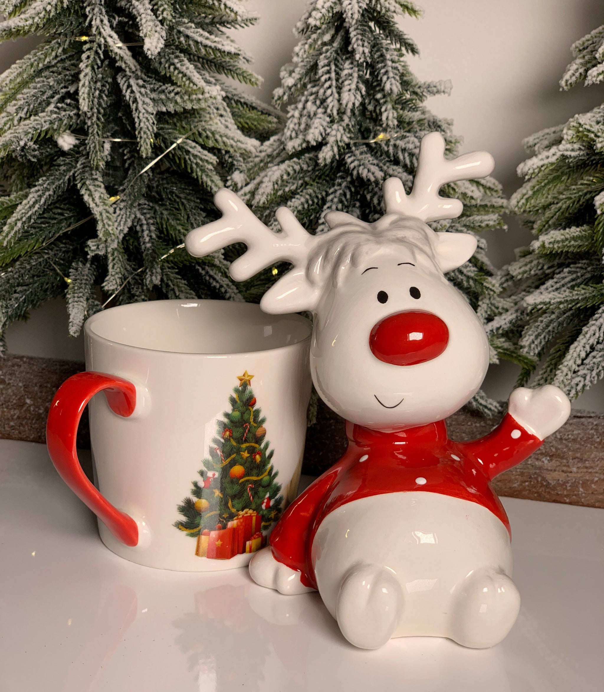 Rudolph Ren nas rosu decorativ Craciun 17 cm