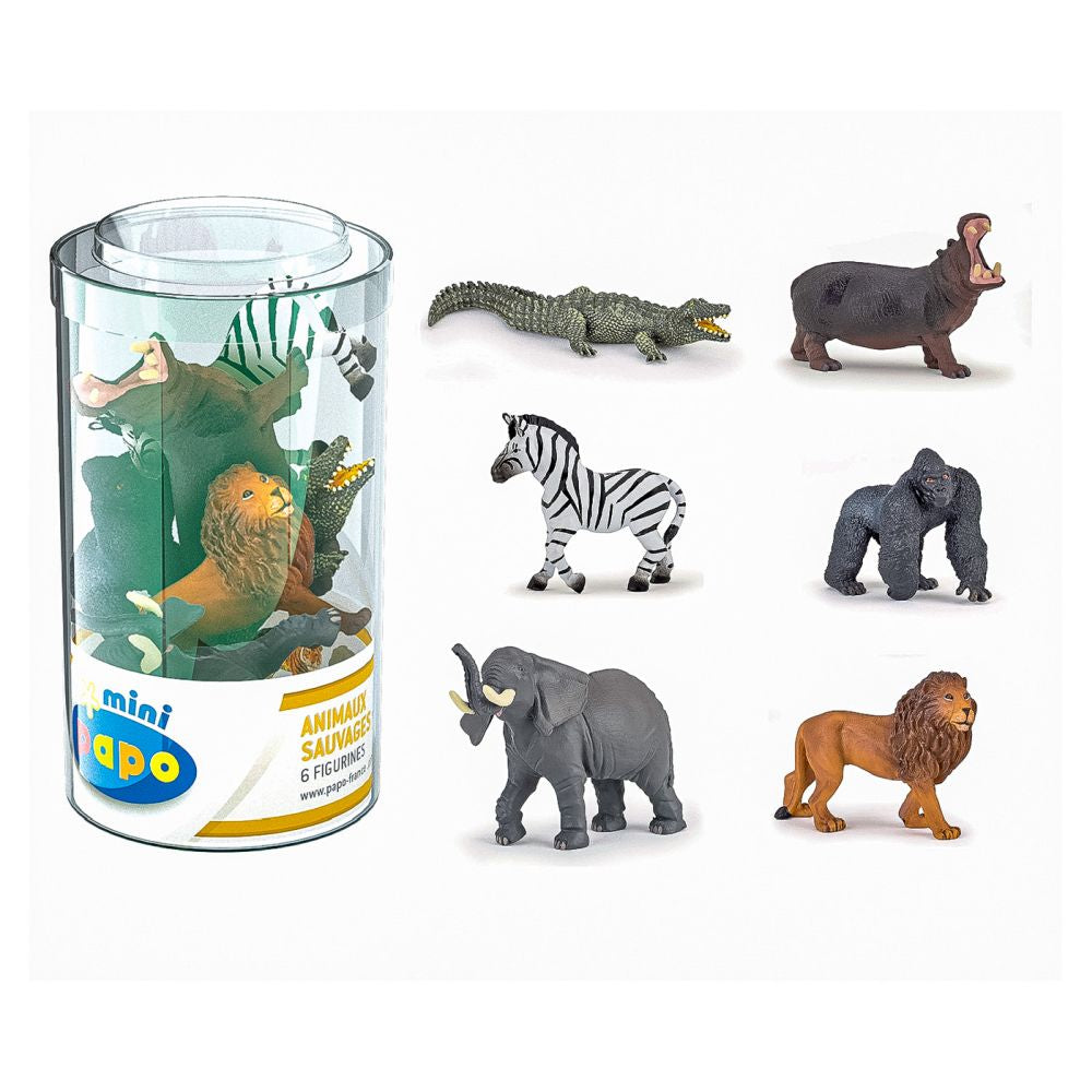 Set 6 mini figurine animale salbatice