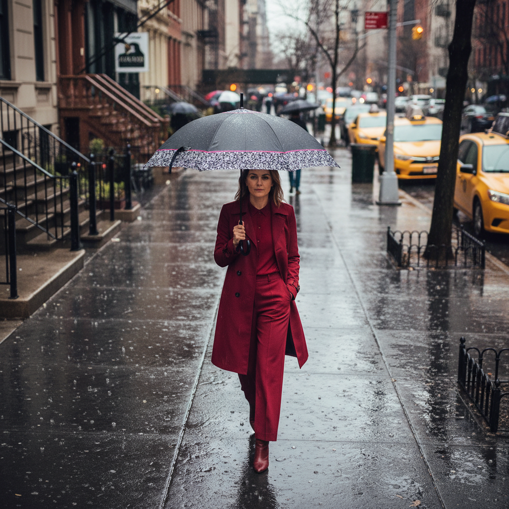 Umbrela ploaie automata gri cu brodura lata