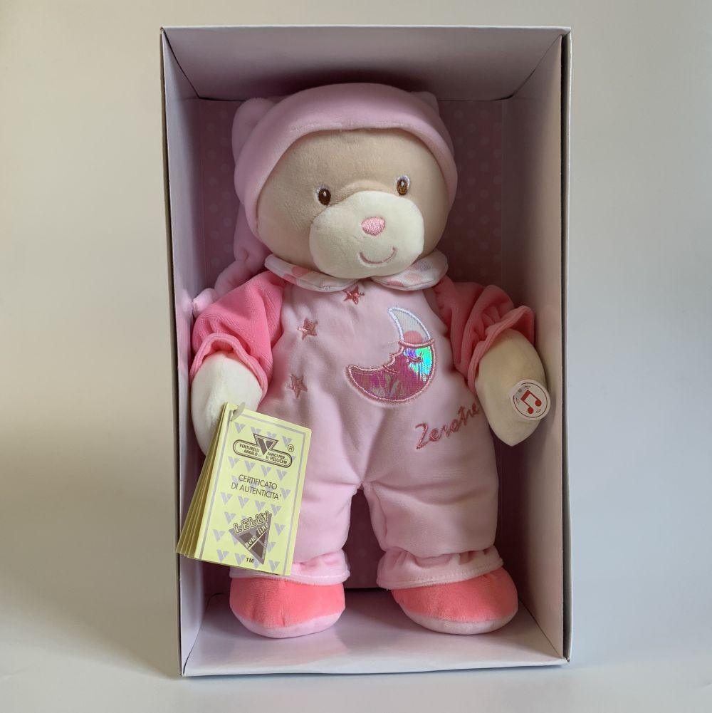 Ursuleț drăgălaș din pluș, care luminează și cântă pentru a calma copilul.