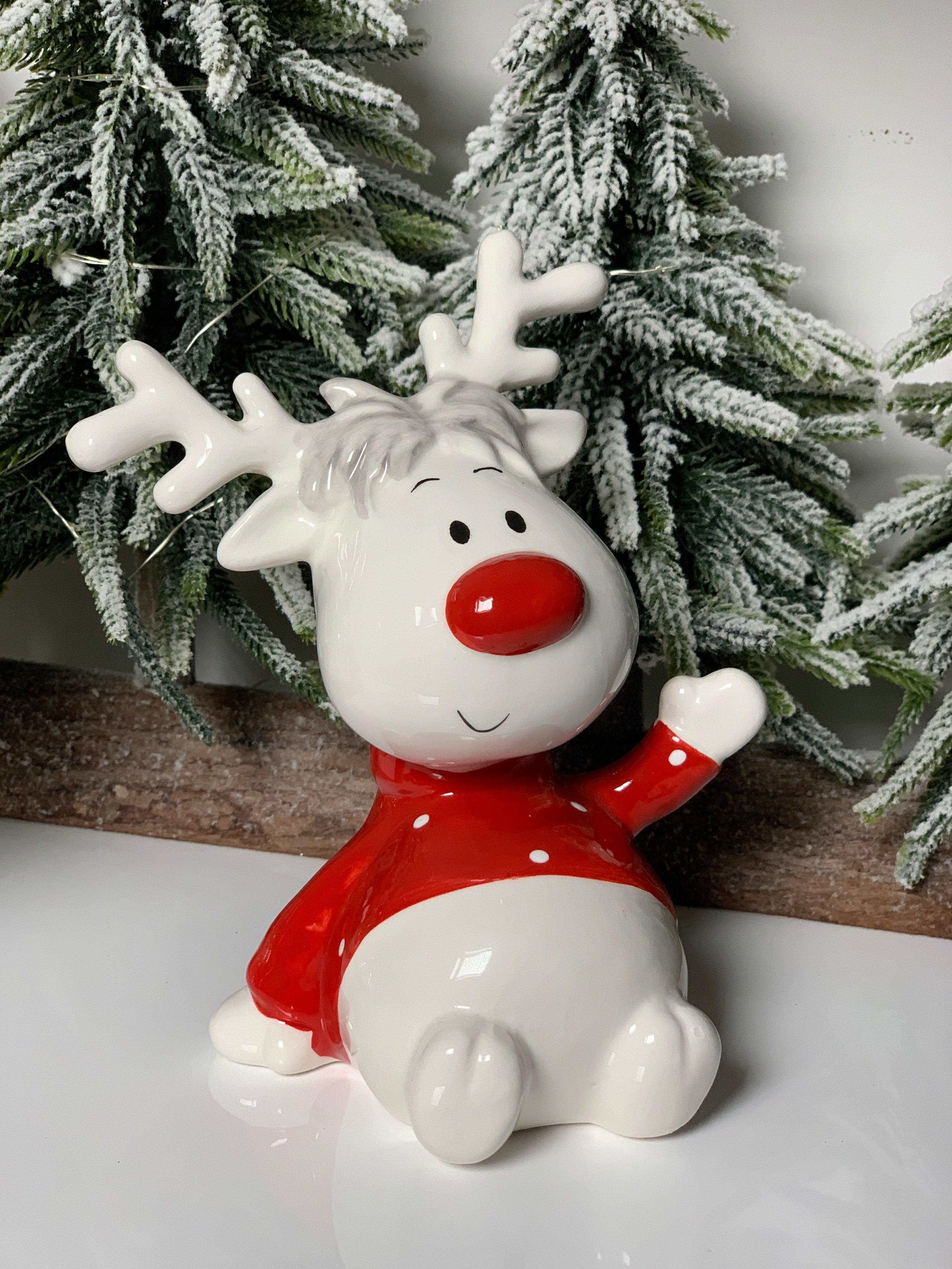 Rudolph Ren nas rosu decorativ Craciun 17 cm - Nitzi.ro
