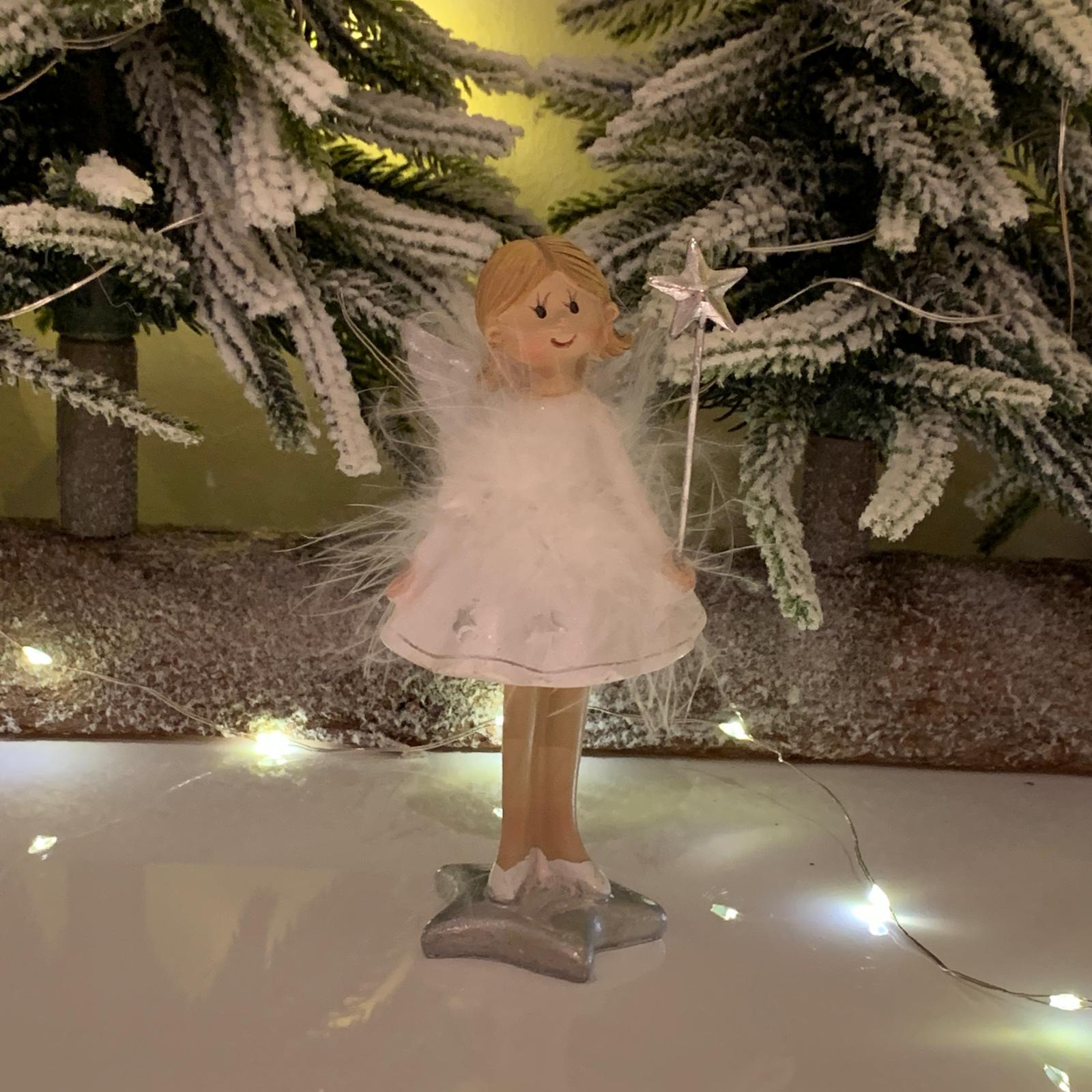 Ingeras cu pene albe 11 cm