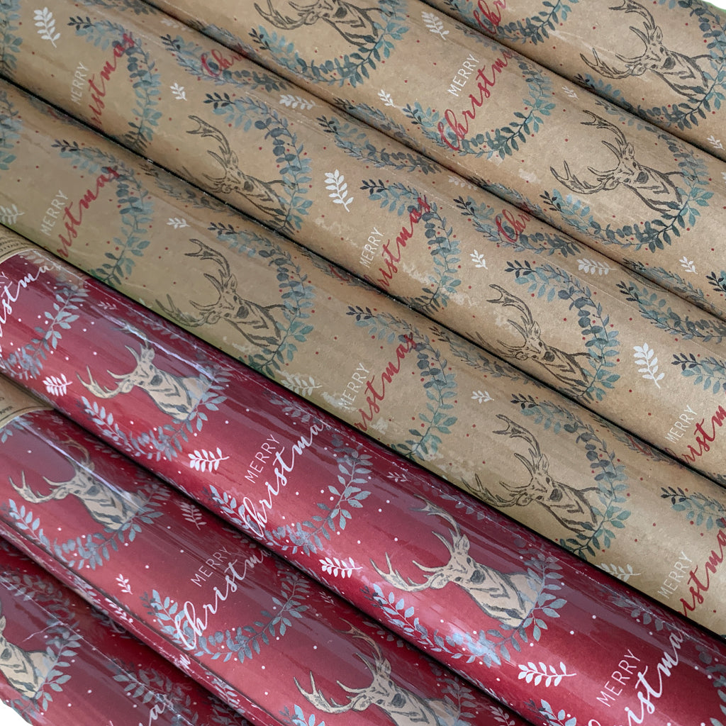 Hartie de impachetat cadouri Tom Smith cu finisaje elegante rola de 4 m grena sau bej