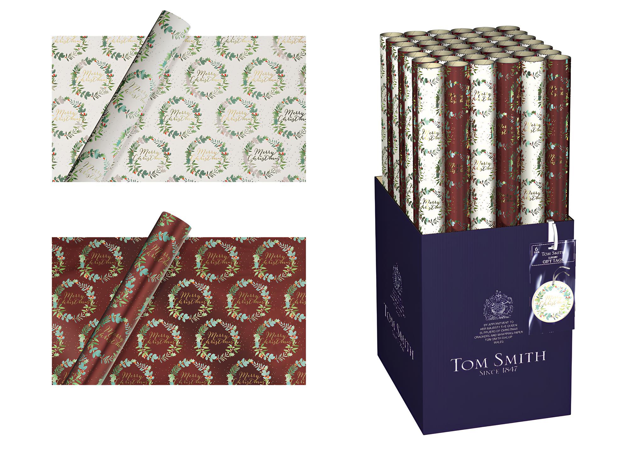 Hartie de impachetat model Tom Smith Merry Christmas 4 m - Nitzi.ro
