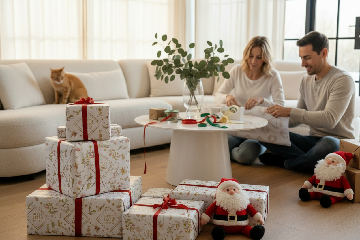 Hartie de impachetat model Tom Smith Golden Christmas 4 m