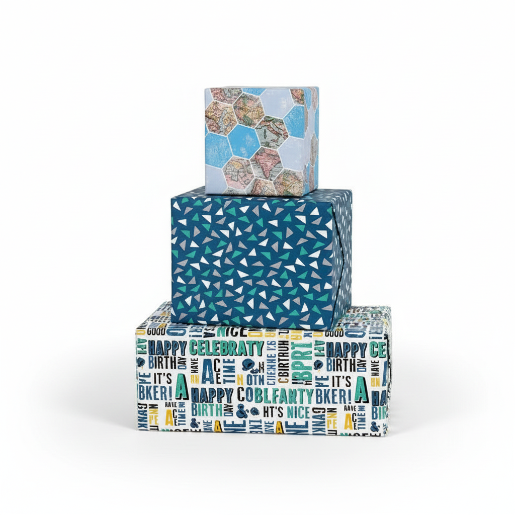 Hârtie de împachetat masculină 3 m pentru cadourile aniversare