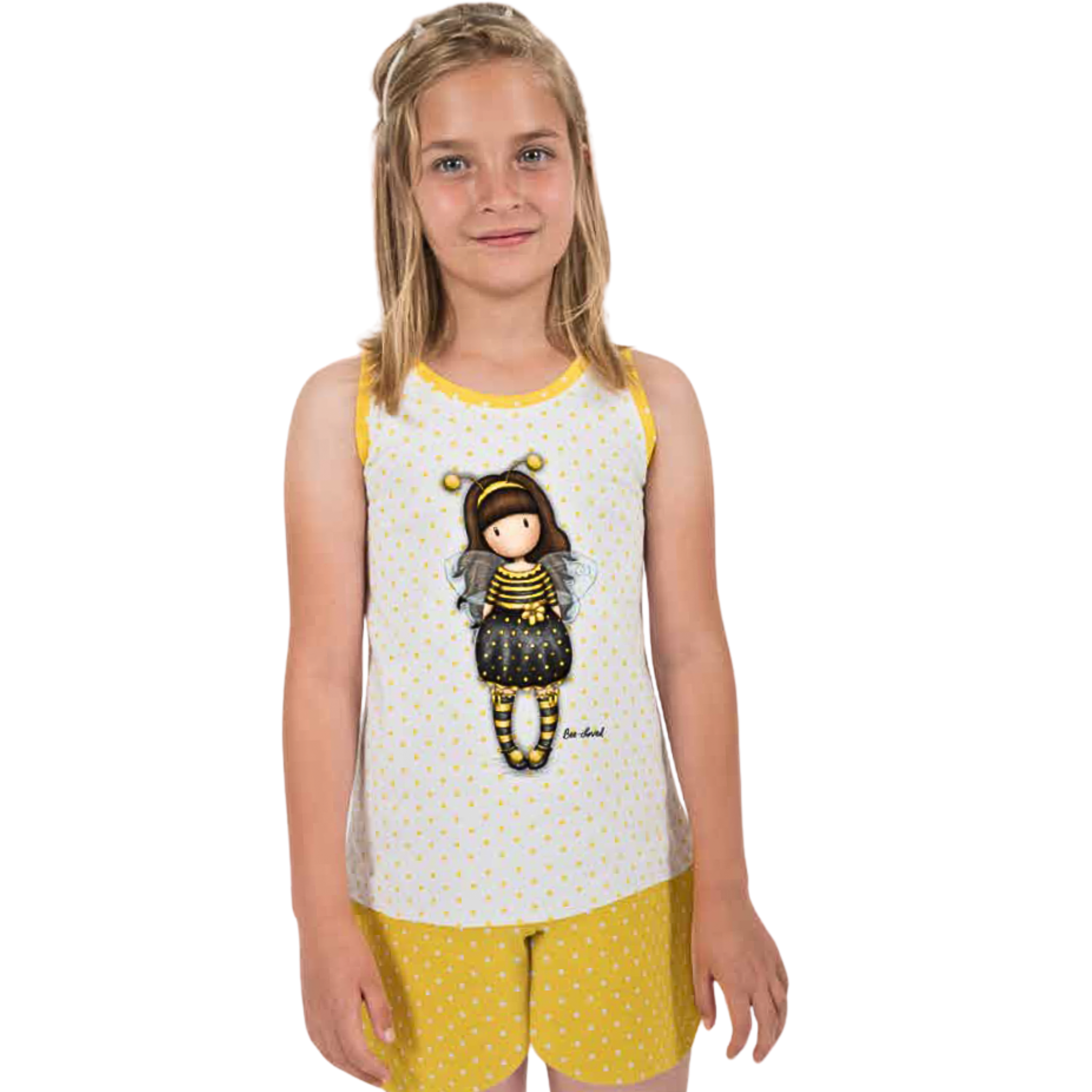 Pijama pentru copii cu maiou Gorjuss Bee Loved, scurte