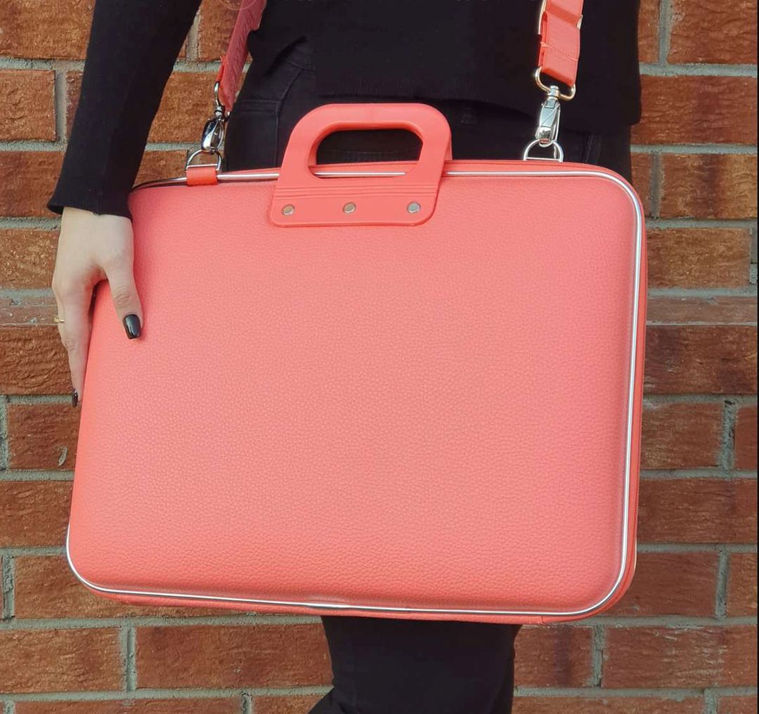 Geanta lux business laptop 13 Bombata Medio Classic-Coral