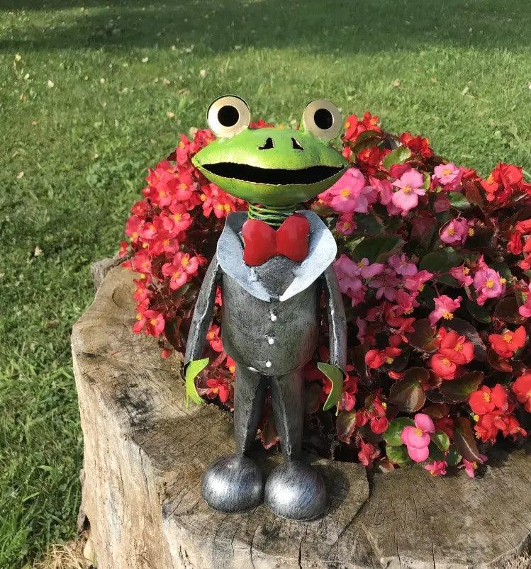 Decoratiune gradina Broscoi in costum - Nitzi.ro