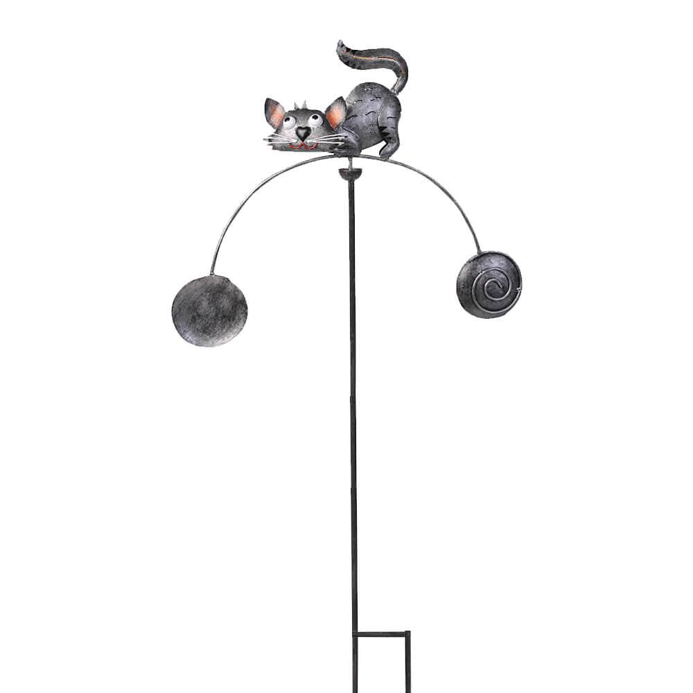 Decoratiune gradina Pisica gri la panda Pendul 116 cm - Nitzi.ro