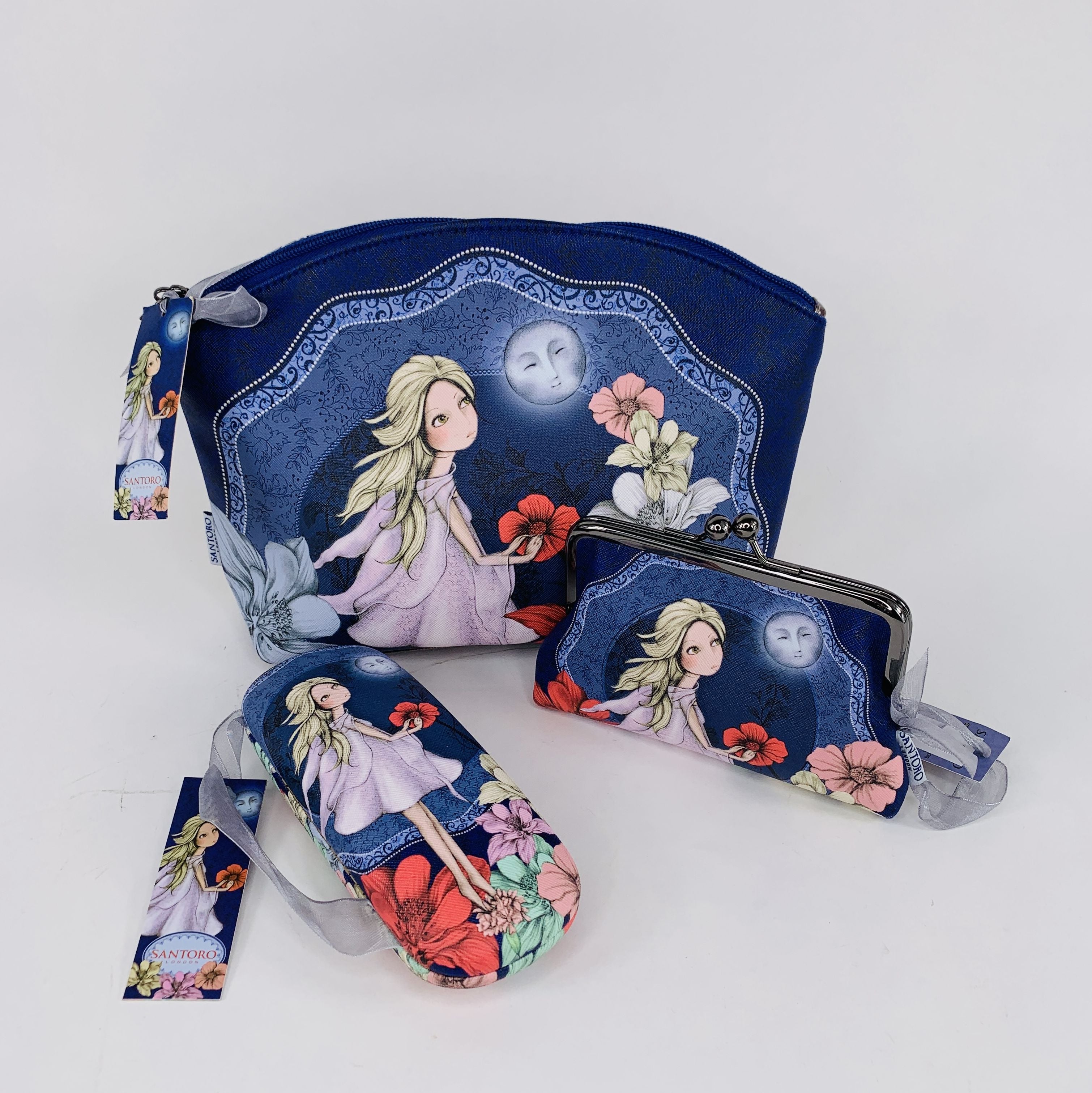 etui ochelari Mirabelle gardner, in tonuri vibrante de albastru si roșu