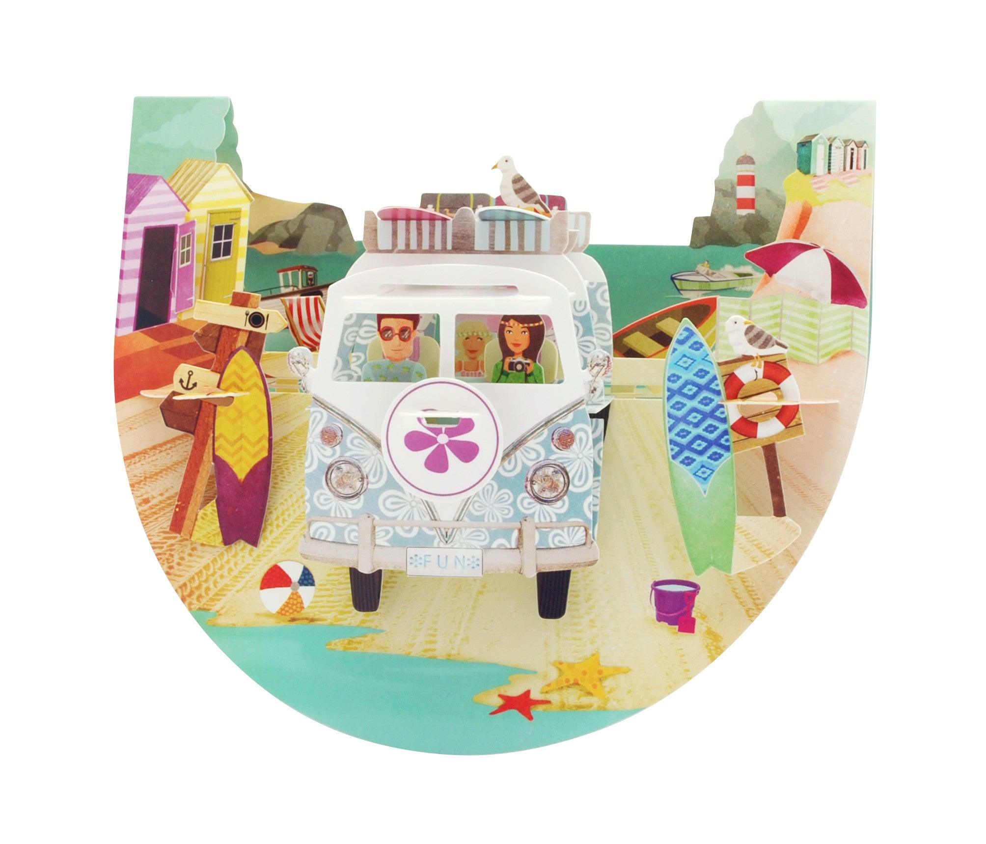Felicitare 3D Camping pe plaja - Nitzi.ro