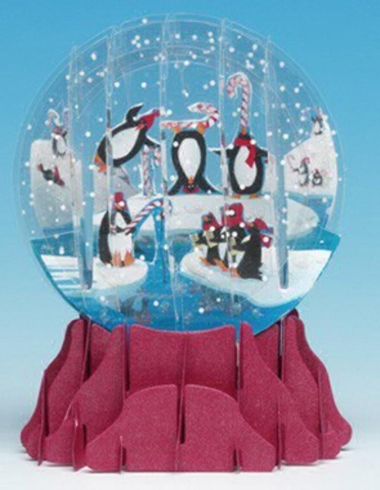 Felicitare 3D glob Pinguini - Nitzi.ro
