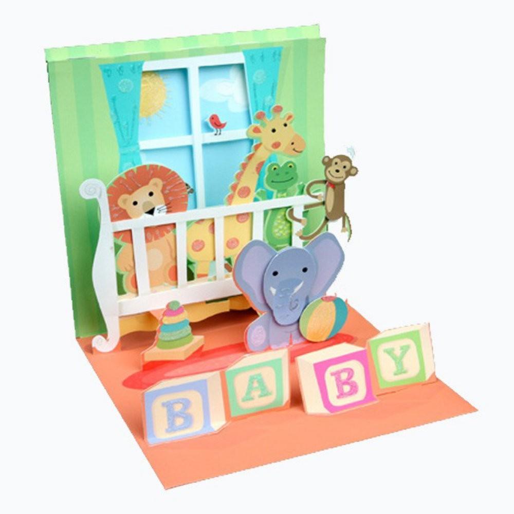 Felicitare 3D Patut cu animale - Nitzi.ro