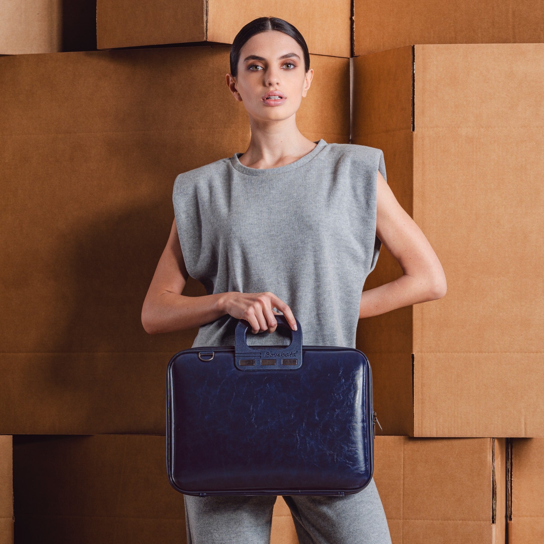 Geanta lux business laptop 15.6 in Evolution-Albastru cobalt